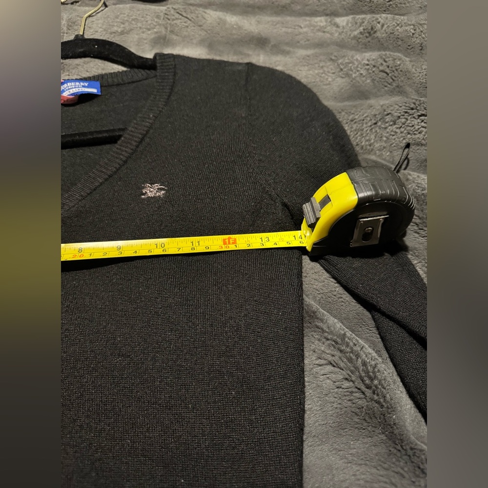 Burberry Black V-Neck Button-Placket Sweater - image 5